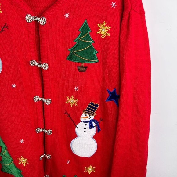 Vintage Krystal-Kobe red ugly christmas sweater size medium - Picture 3 of 12